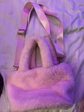 Icing Plush Faux Fur Mini Bag in Light Purple